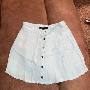 Light blue button up skirt